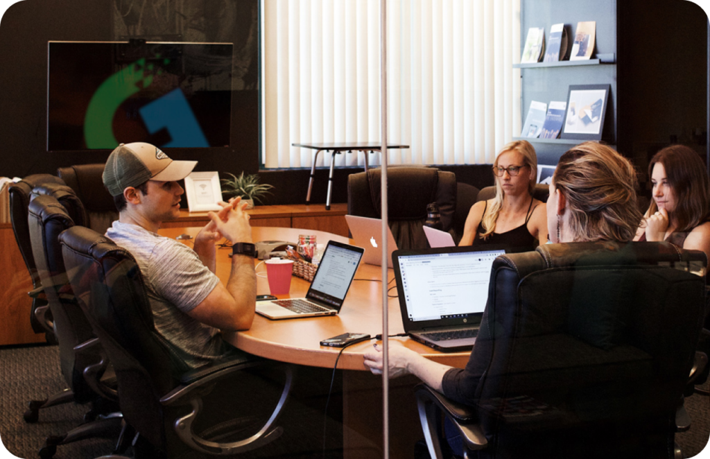 Office workers having a meeting